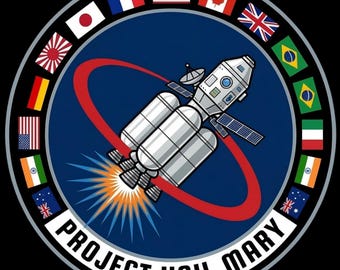 Póster de la insignia de la misión de la nave espacial Proyecto Ave María PNG Arte de fan del libro de ciencia ficción