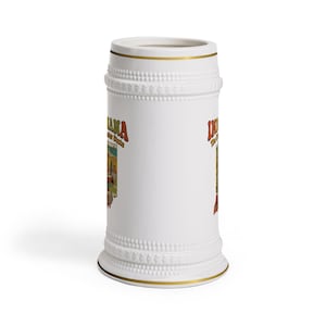 Bierpul met retro kaart van Indiana | Reis souvenir uit Indiana
