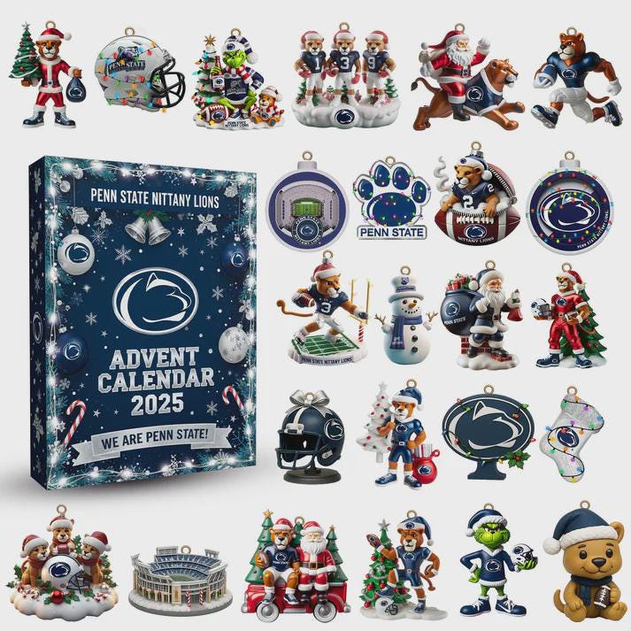 Discover Penn State Nittany Lions Advent Calendar 2025, 24 Days of NCAA Football & Logo Ornaments, We Are Penn State Alumni Gift