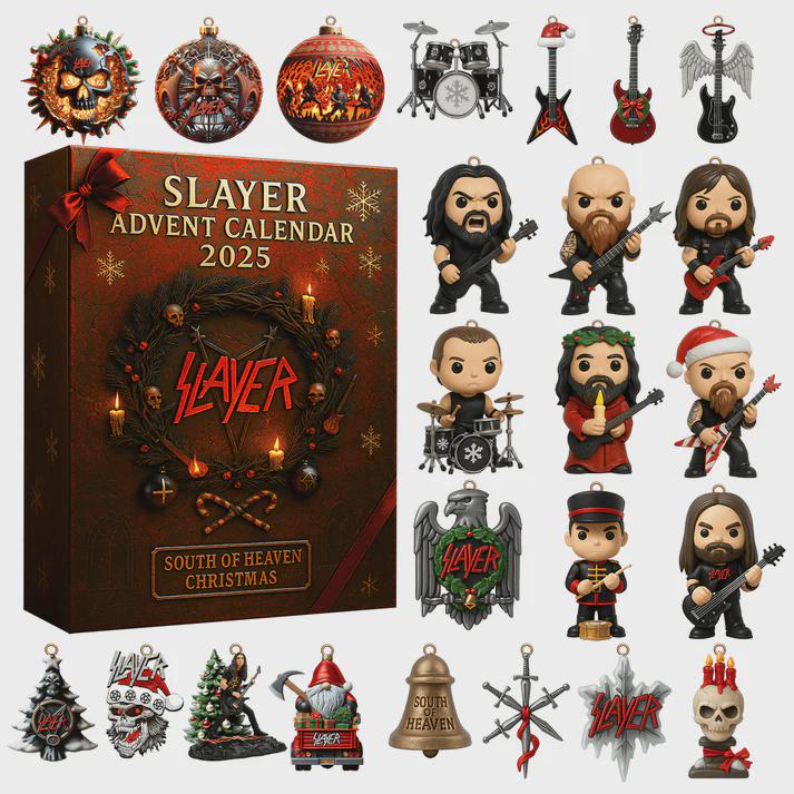 Discover Slayer Advent Calendar 2025, 24 Days of Thrash Metal Icon & South of Heaven Ornaments, Metalhead Collector Gift