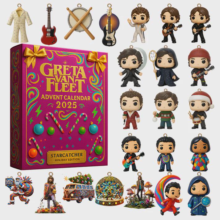 Discover Greta Van Fleet Advent Calendar 2025, 24 Days of Rock Icon & Starcatcher Ornaments, Rock Fan Collector Gift Set