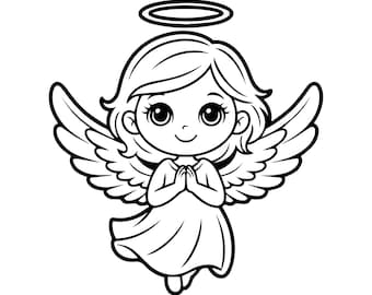 Angel Svg Png: Cricut Silhouette Christmas, Kids Angel (Digital Download)