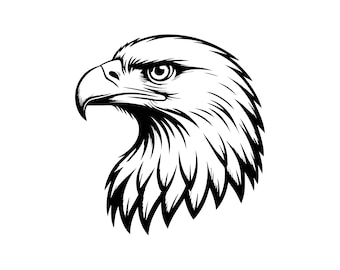 Eagle Head SVG Patriotic Outline Clipart, Laser Cut File(Digital download)