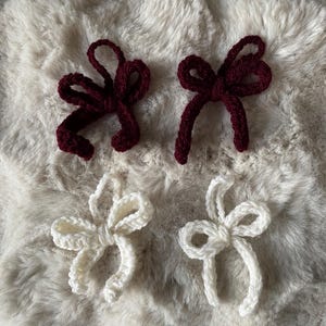 handmade crochet mini christmas bow christmas tree hanging ornament - festive home decor