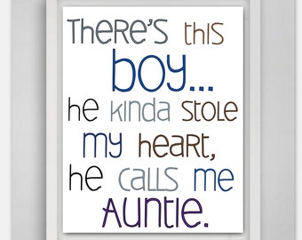 Auntie Gifts from Baby, Gift for Aunt, Baby Boy Nursery Wall Art, Aunt Gift from Baby, Boy Nursery Decor, Nursery Wall Art, Auntie gift