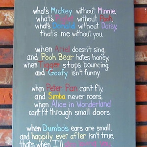 Disney Canvas Wall Art, Wedding Gift, Nursery Decor, Kids Room Art, Disney Gift, Personalized Disney Wall Art, Disney Canvas Art