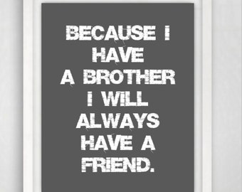 Gift for Brother Christmas Gift for Brother Printable Quotes Instant Download Brother Gift Idea Christmas Birthday Gift for Brother