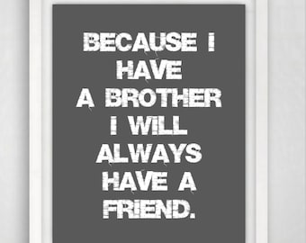 Christmas Gift for Brother Gift for Him from Sister Brother Quote Step Brother Quote Christmas Gift Idea for Brother Quote Print