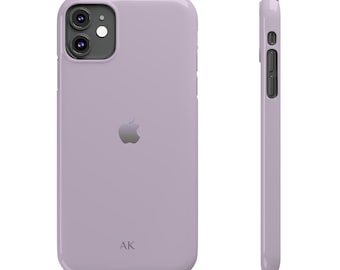 Personalisierte Initialen Lavendel iPhone Fall | Schlanke glänzende Handyhülle