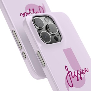 Pink Monogram J Initial, Personalized Snap Case | Phone Case with Script Name