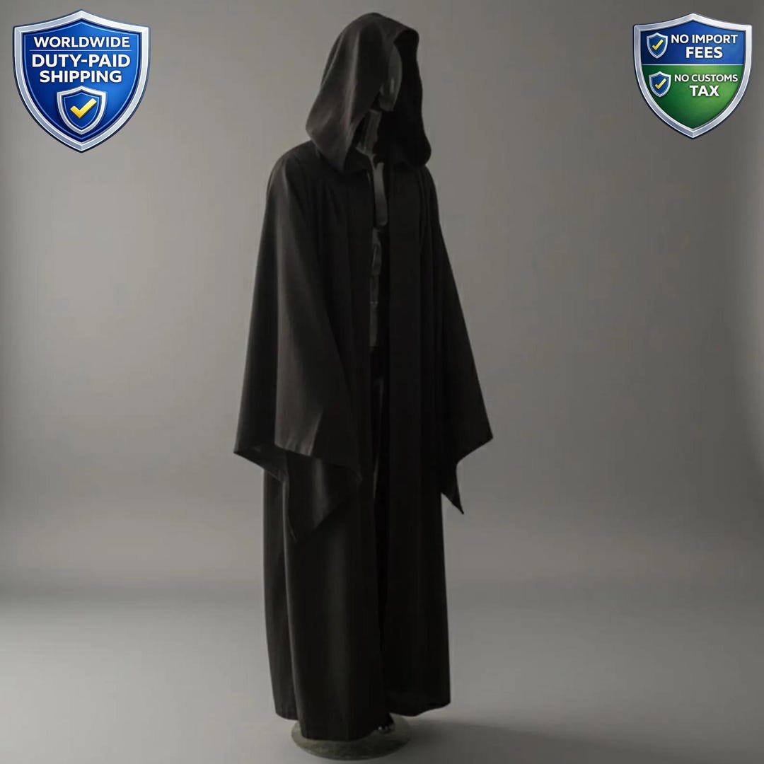 Jedi Knight Hooded Cloak Wool & Cotton Cosplay Robe in