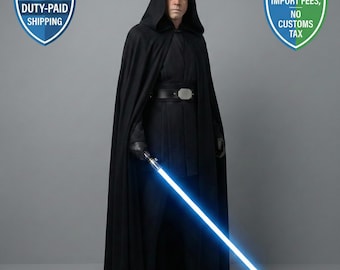 Jedi Knight-cosplaykostuum – zwarte Luke Skywalker-outfit met leren laarzen