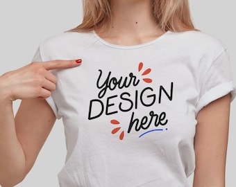 Minimal White T-Shirt Mockup Bella Canvas