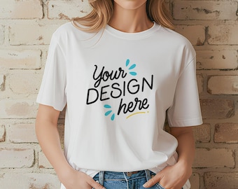 Bella Canvas Oversized White 3001 T-Shirt Mockup