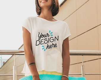 3001 Bella Canvas Oversized White T-Shirt Mockup