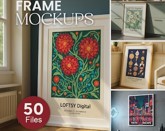 Styled Art Print Mockups, Clean PSD Bundle for Creatives