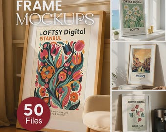 Minimalist Poster Mockups, Smart Object PSDs for Etsy Sellers