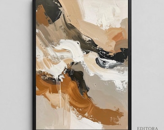 Abstract Wall Art – Neutral Earth Flow | Printable Wall Art