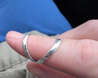 Sterling Silver Swan Neck Splint RA & EDS Hypermobility Ring Handmade Band