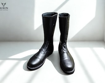 Handmade Pro Wrestling Long Boots | Comfortable Leather Wrestling Shoes | Professional Wrestler Footwear for Gift