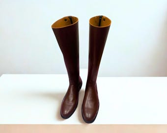 Stivali alti al ginocchio in pelle da ufficiale britannico / Stivali da equitazione per uomo / Scarpe da cavaliere inglese regalo