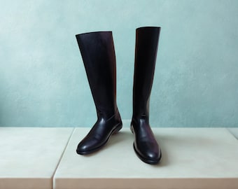 Skórzane brytyjskie oficerskie wysokie buty do kolan | Ręcznie robione skórzane buty jeździeckie | Buty do jazdy konnej