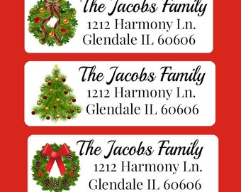christmas address labels etsy