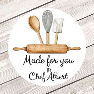 Personalized Baking Labels, Custom Baking Stickers, Homemade Bread Labels, Bakery Box Labels, Cookies in a Jar Labels, Made for You Labels