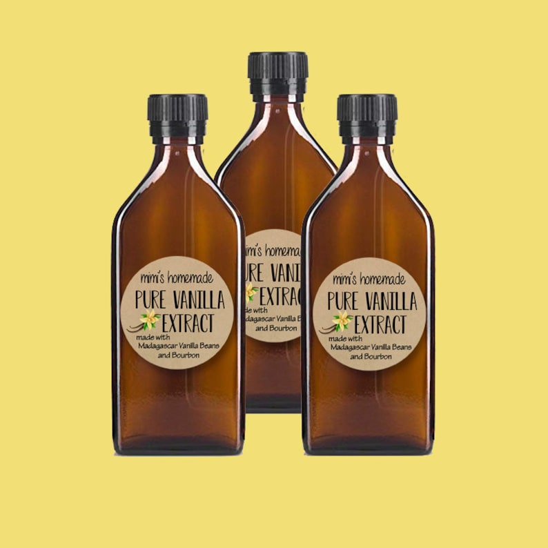 Vanilla Extract Labels, Homemade Vanilla Extract, Canning Labels, Homemade Kitchen Gift, Vanilla Bottle Label, Personalized Jar Sticker 525 image 2