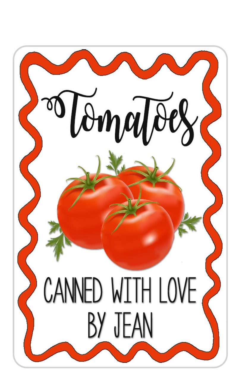 Canned Tomato Labels Canning Labels Diced Tomato Labels Etsy