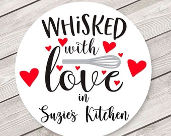 Custom Baked Goods Labels, Labels for Homemade Food, Personalized Bakery Stickers, Bakery Box Stickers, Baked with Love Stickers