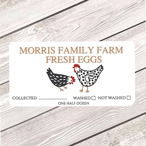 Autocollants personnalisés d'oeufs de poule, étiquettes de carton d'oeufs autocollants Étiquettes d'oeufs de ferme, étiquettes de marché de producteurs, étiquettes de carton d'oeufs non lavés #2875
