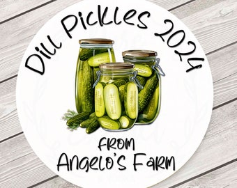 Pickle Jar Labels, Homemade Pickle Labels, Mason Jar Labels, Dill Pickle Labels, Custom Canning Labels, Personalized Jar Labels