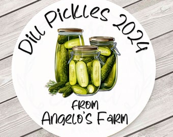 Pickle Jar Labels, Homemade Pickle Labels, Mason Jar Labels, Dill Pickle Labels, Custom Canning Labels, Personalized Jar Labels #2805