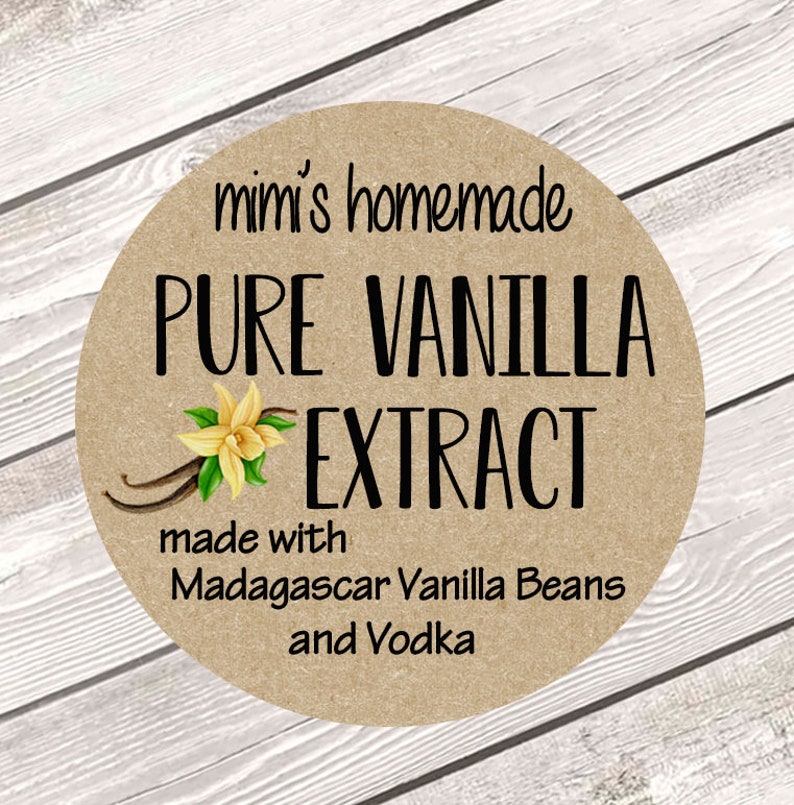 Vanilla Extract Labels, Homemade Vanilla Extract, Canning Labels, Homemade Kitchen Gift, Vanilla Bottle Label, Personalized Jar Sticker 525 afbeelding 1