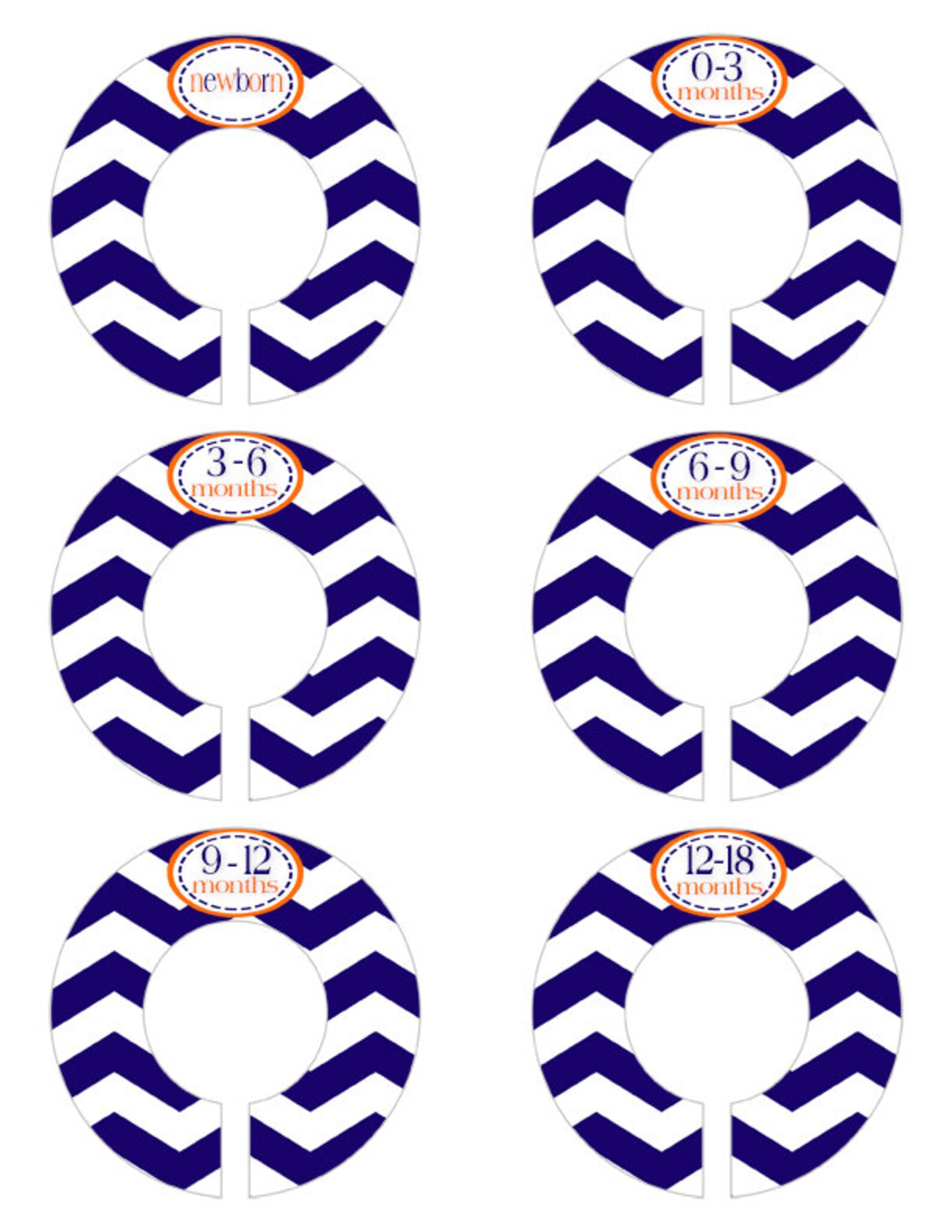 Download 6 Closet Dividers Chevron Baby Closet Labels Navy and | Etsy