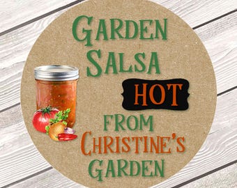 Personalized Canning Labels | Salsa Labels | Custom Food Gift Sticker | Canning Jar Label | Mason Jar Label | Canning Jar Stickers #