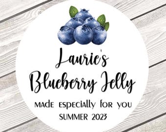 Custom Jam Labels, Personalized Jelly Labels, Blueberry Jam, Canning Labels, Mason Jar Labels, Homemade Jam Label, Bakery Labels