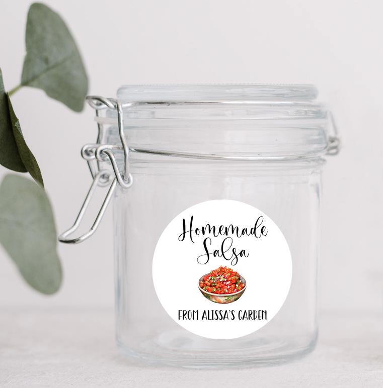 Custom Minimalist Mason Jar Labels, Personalized Salsa Stickers ...