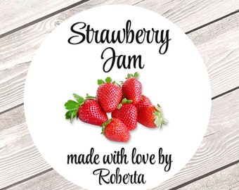 Strawberry Jam Labels, Custom Jelly Labels, Jam Jar Labels, Strawberry Jams, Mason Jar Labels, Canning Labels, Homemade Jam Labels