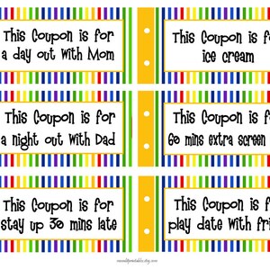 Coupon Book for Kids, Christmas Coupon Book, Printable Coupon Book, Birthday Coupons for Kids, DIY Coupon Book, INSTANT DOWNLOAD 552 image 2