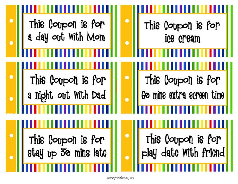 Coupon Book for Kids, Christmas Coupon Book, Printable Coupon Book, Birthday Coupons for Kids, DIY Coupon Book, INSTANT DOWNLOAD 552 image 2