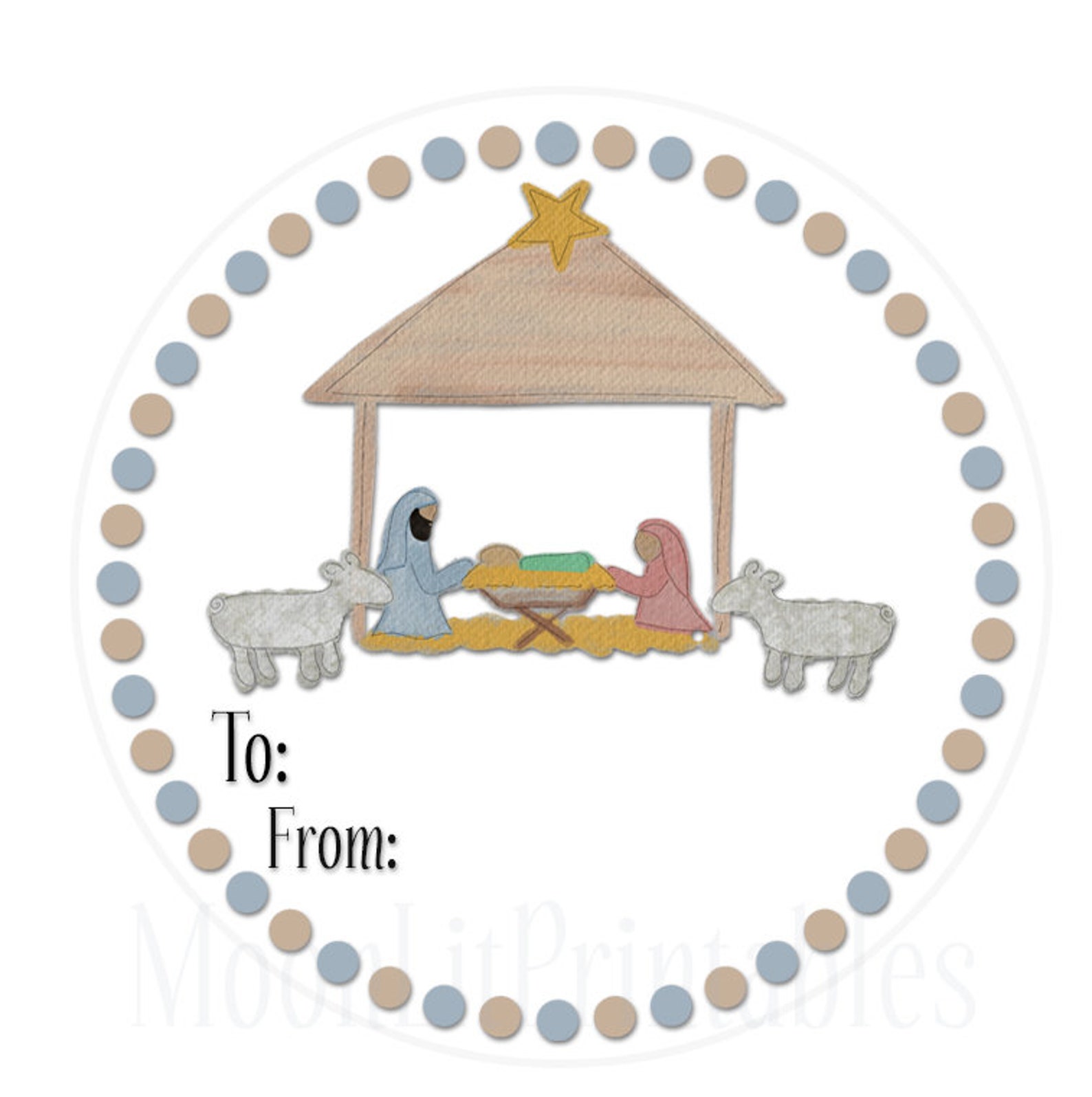 Christmas Gift Tags Nativity Stickers Nativity Gift Tags to - Etsy