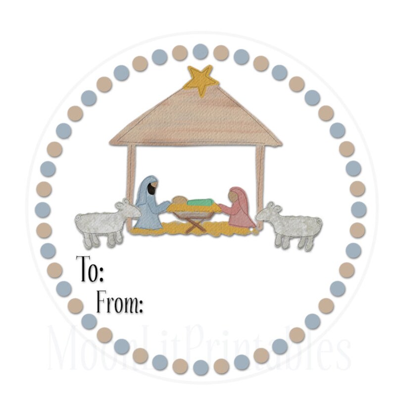 Christmas Gift Tags Nativity Stickers Nativity Gift Tags to - Etsy