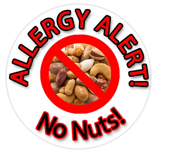 No Nuts Sticker Allergy Sticker Nut Allergy Sticker Allergy | Etsy