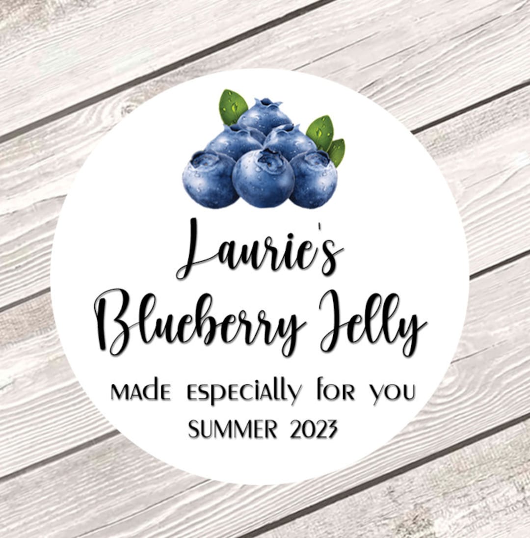 Custom Jam Labels, Personalized Jelly Labels, Blueberry Jam, Canning Labels, Mason Jar Labels
