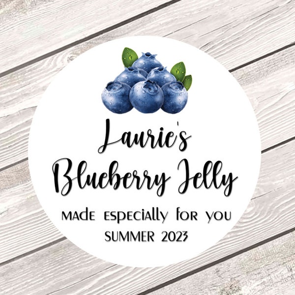 Custom Jam Labels, Personalized Jelly Labels, Blueberry Jam, Canning Labels, Mason Jar Labels, Homemade Jam Label, Bakery Labels #1916