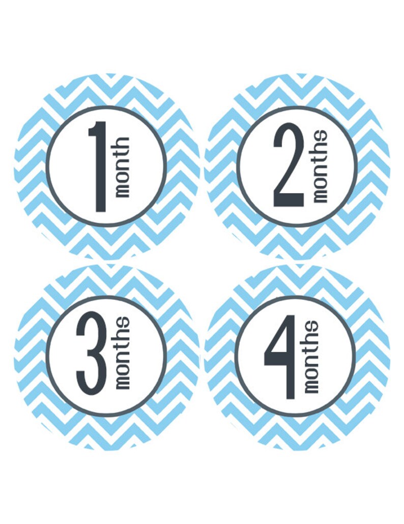 blue infant month stickers baby stickers blue baby