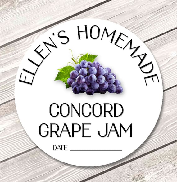Canning Labels Grape Jam Labels Homemade Jam Labels Mason - Etsy