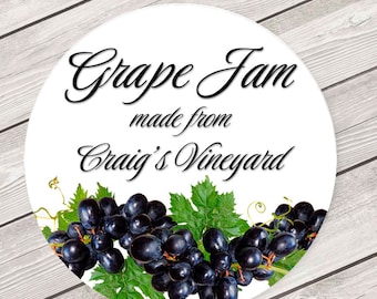 Personalized Jam Label, Labels for Mason Jar, Mason Jar Lid Label, Custom Jam Label, Jam Label, Jelly Label, Grape Jam Label #1864